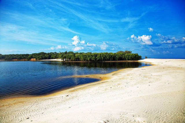 Walking on the rio negro beach