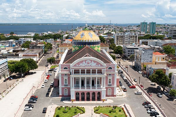 Vue aérienne du Théâtre Amazonas