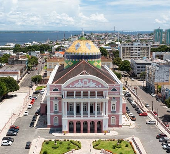 Vue aérienne du Théâtre Amazonas
