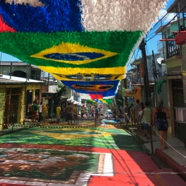 Rue de Manaus décorée à l’occasion de la Coupe de Monde de Football 